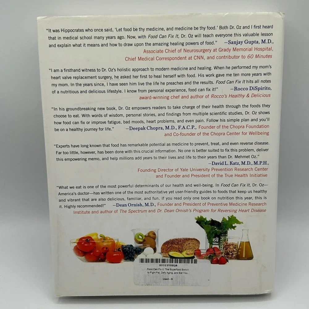 Food Can Fix It Superfood Switch Fight Fat Defy Aging Dr Oz Hardcover Cookbook